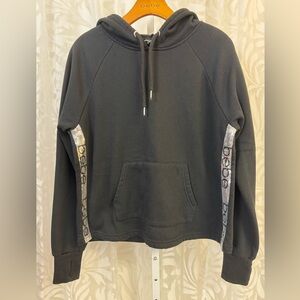 Bebe Black Hoodie with Silver Sequin Detail
